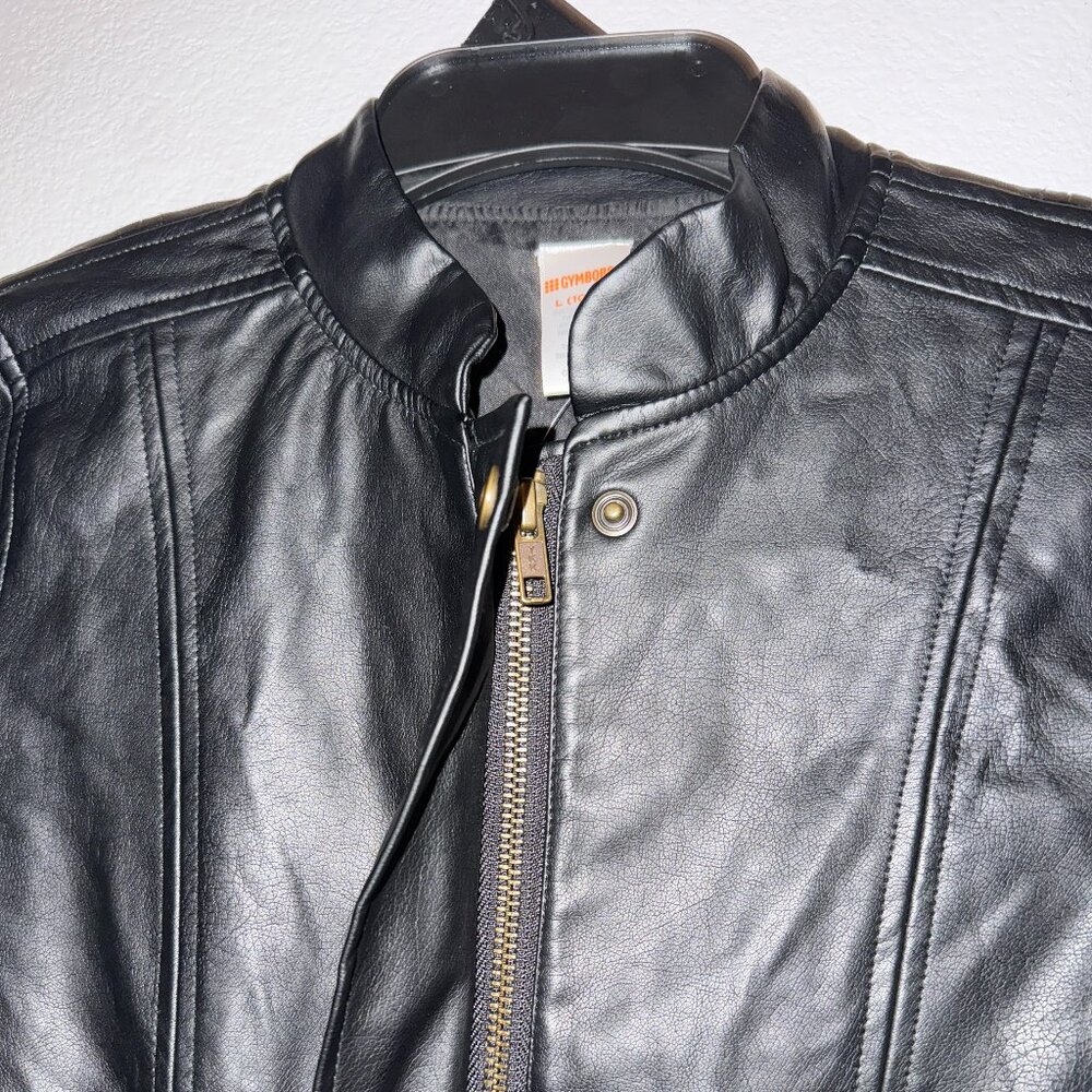 Gymboree Kids Faux Leather Jacket L 10-12 Black